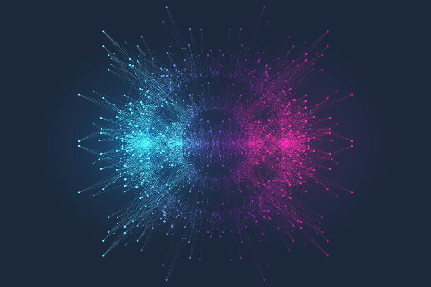 blue pink particles