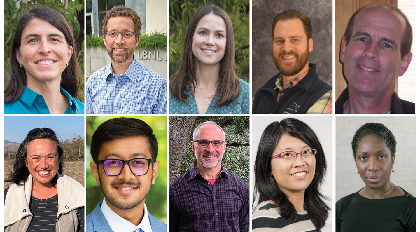 Portrait collage depicting 10 individuals honored with the 2021 DOE Sustainability Award